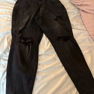 Maurices Black Distressed Skinny Jeans